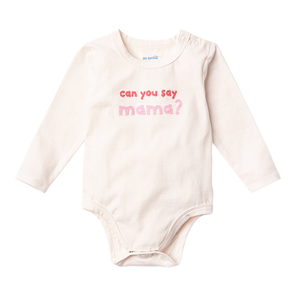 Ms.Rachel Long Sleeve Bodysuit - White/Red / 18-24m