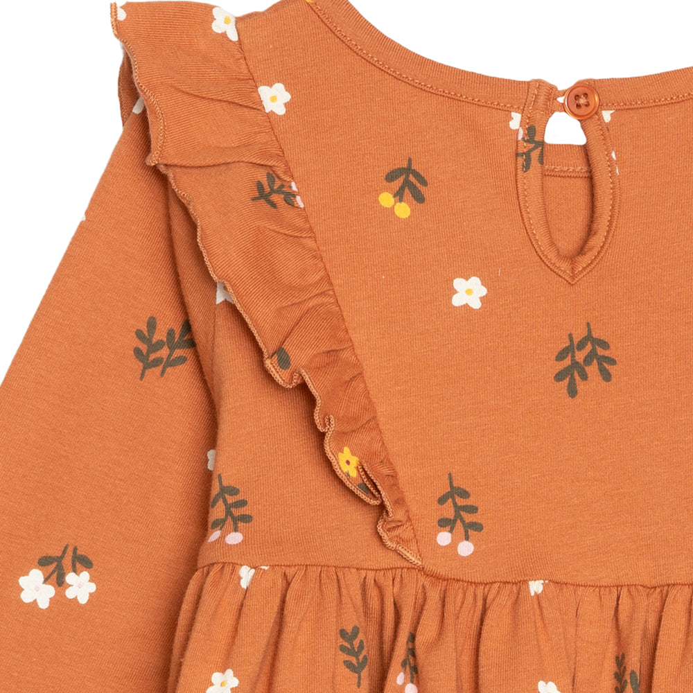 rise little earthling Ruffle Knit Dress BGFDR12 - Rose Nutmeg / 6-9m - Image 3