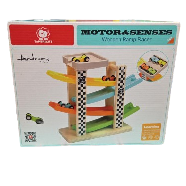 Top Bright Motor & Senses Wooden Ramp Racer with Mini Cars Support - Image 2