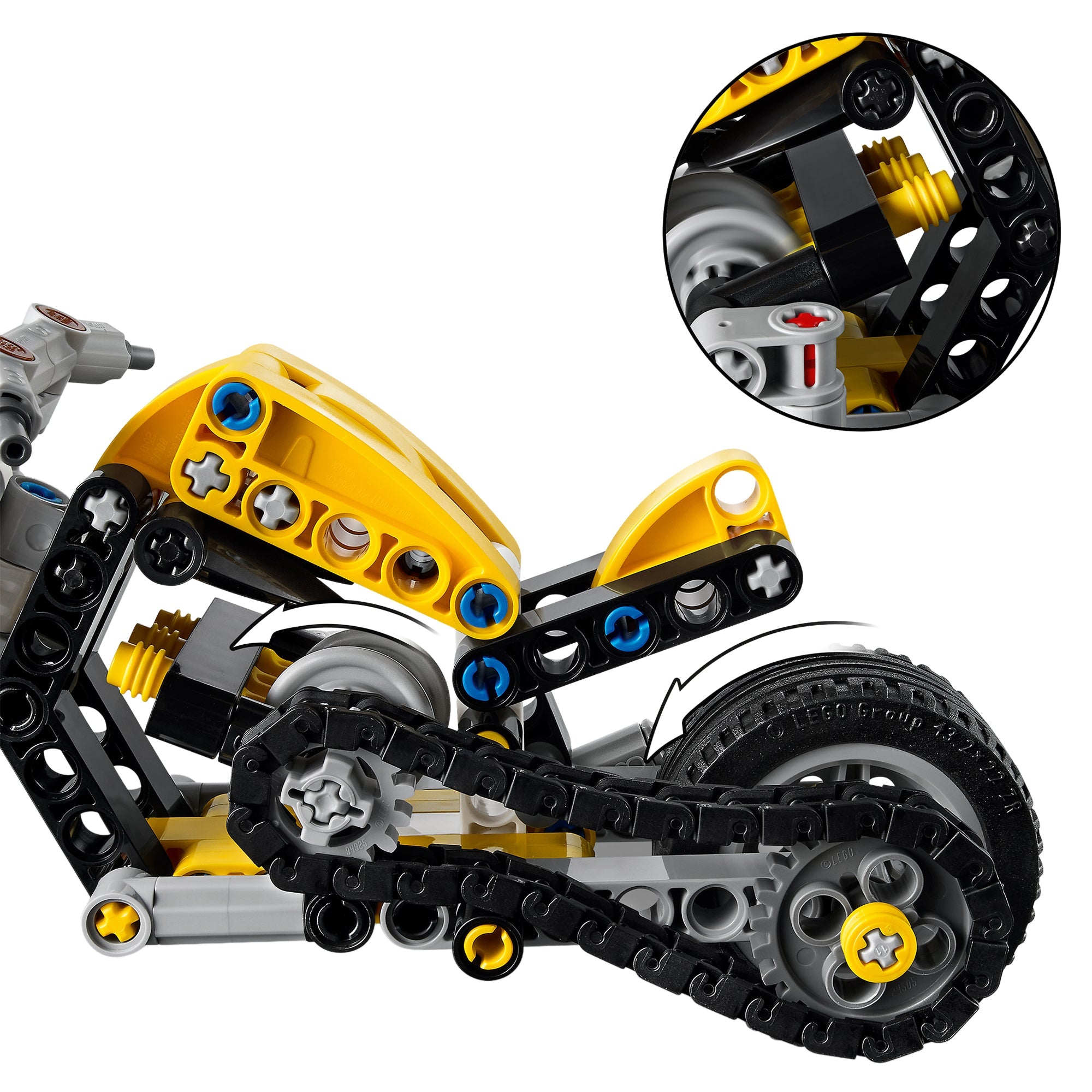LEGO® Technic Yellow Motorcycle 42225 Toy - Image 4
