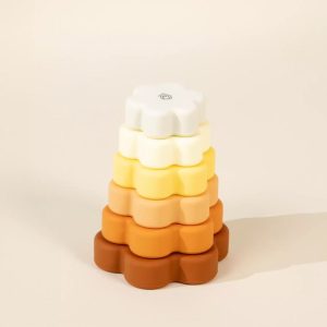 Coco Village Set of 6 Silicone Stackable Flowers Toy