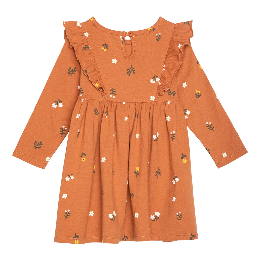 rise little earthling Ruffle Knit Dress BGFDR12 - Rose Nutmeg / 6-9m - Image 2