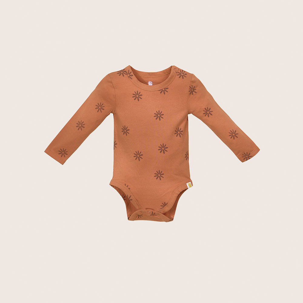 rise little earthling LS Graphic Bodysuit BUHON00 - Tapioca / 0-3m