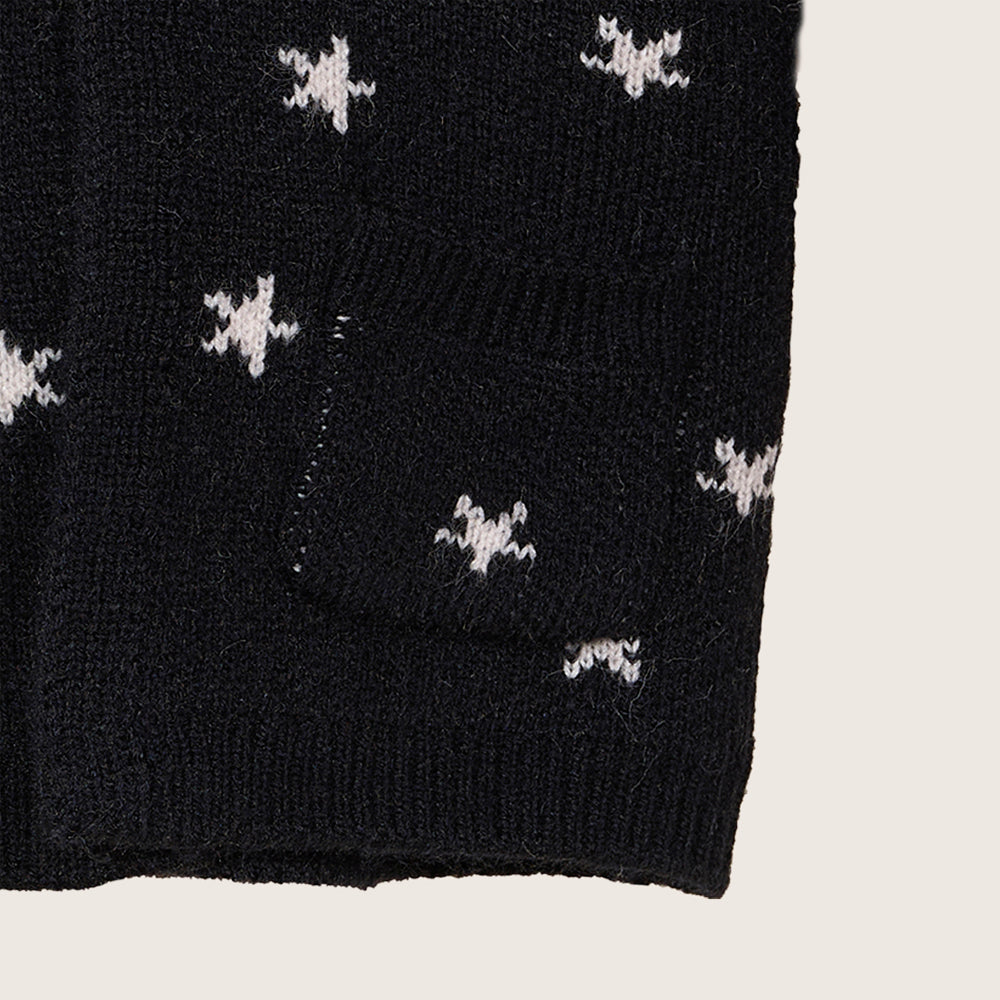 rise little earthling Hooded Jacquard Cardigan BBHSW03 - Anthracite Stars / 12-18m - Image 2