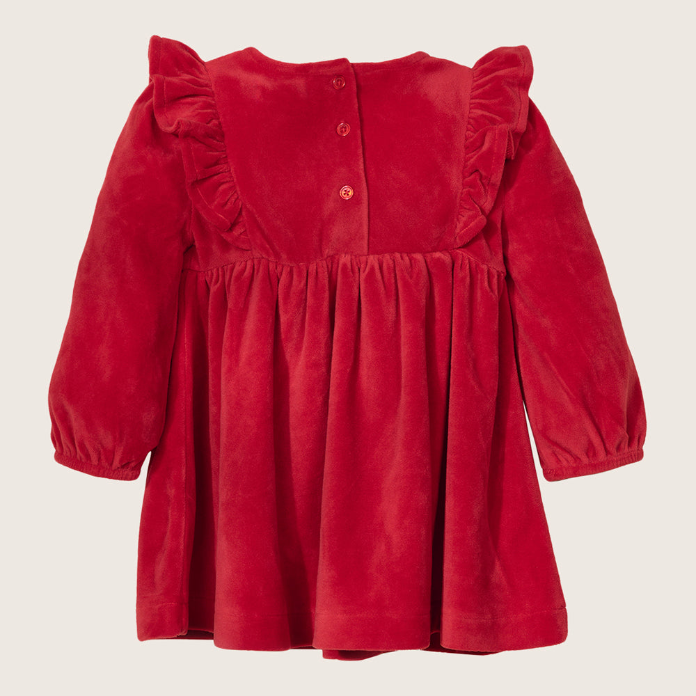 Rise Little Earthling Velvet Dress - Red / 3-6m - Image 3