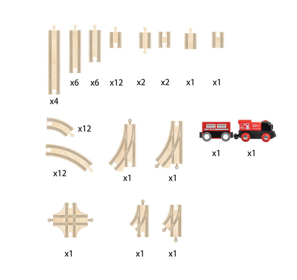 Hape 65 PC Railway & Expansion Set Toy - Image 4