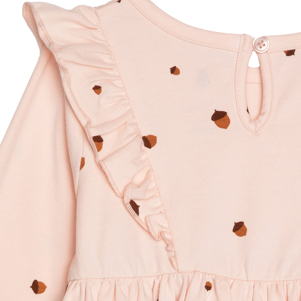 rise little earthling Ruffle Knit Dress BGFDR12 - Rose Nutmeg / 6-9m - Image 6
