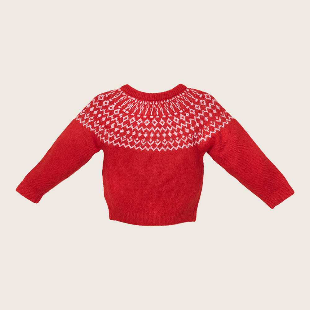 rise little earthling Fairisle Sweater BUHSW08 - Red / 18-24m - Image 3