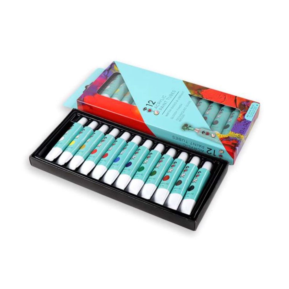 Bright Stripes iHeartArt 12 Acrylic Paint Tubes Brush