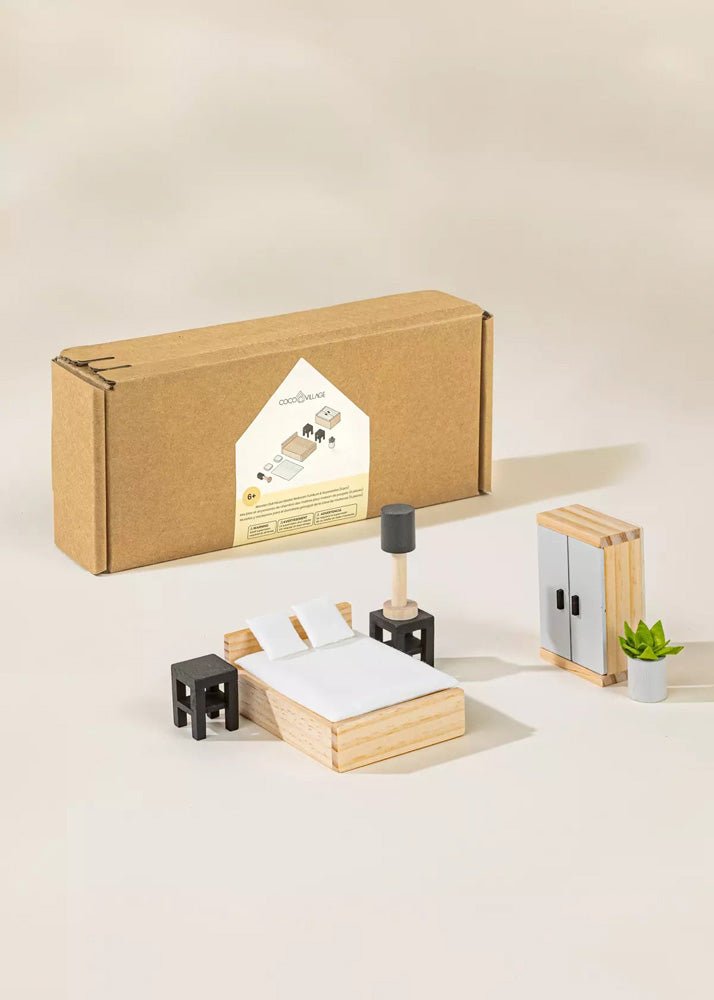 Coco Village Wooden Doll House Master Bedroom Furniture (9 pcs) Soap - Image 11