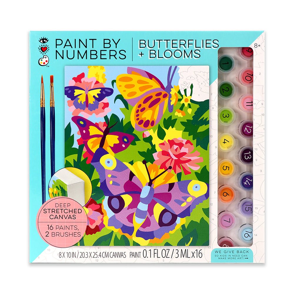 Bright Stripes iHeartArt Paint By Numbers- Butterflies + Blooms Brush