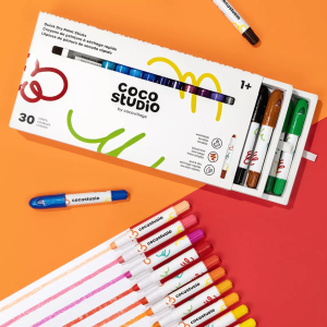 Coco Village Quick Dry Paint Sticks Set - 30 colors Brush