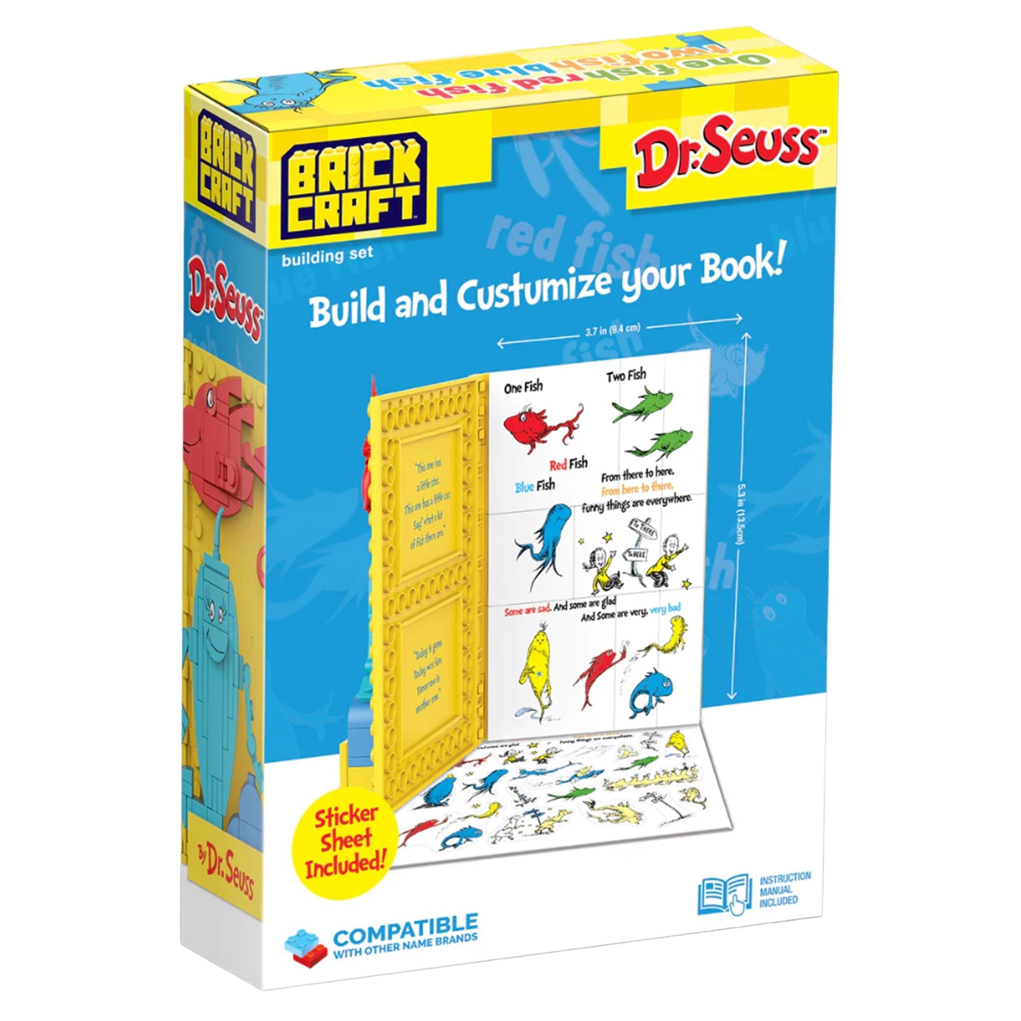 Brick Craft Dr. Suess Build-A-Books: One Fish, Two Fish - 106 Pieces Toy - Image 2