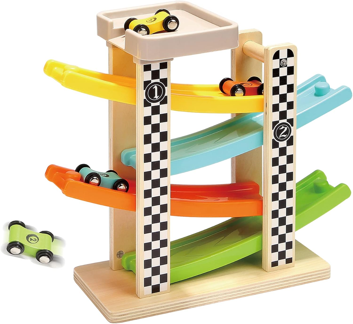 Top Bright Motor & Senses Wooden Ramp Racer with Mini Cars Support