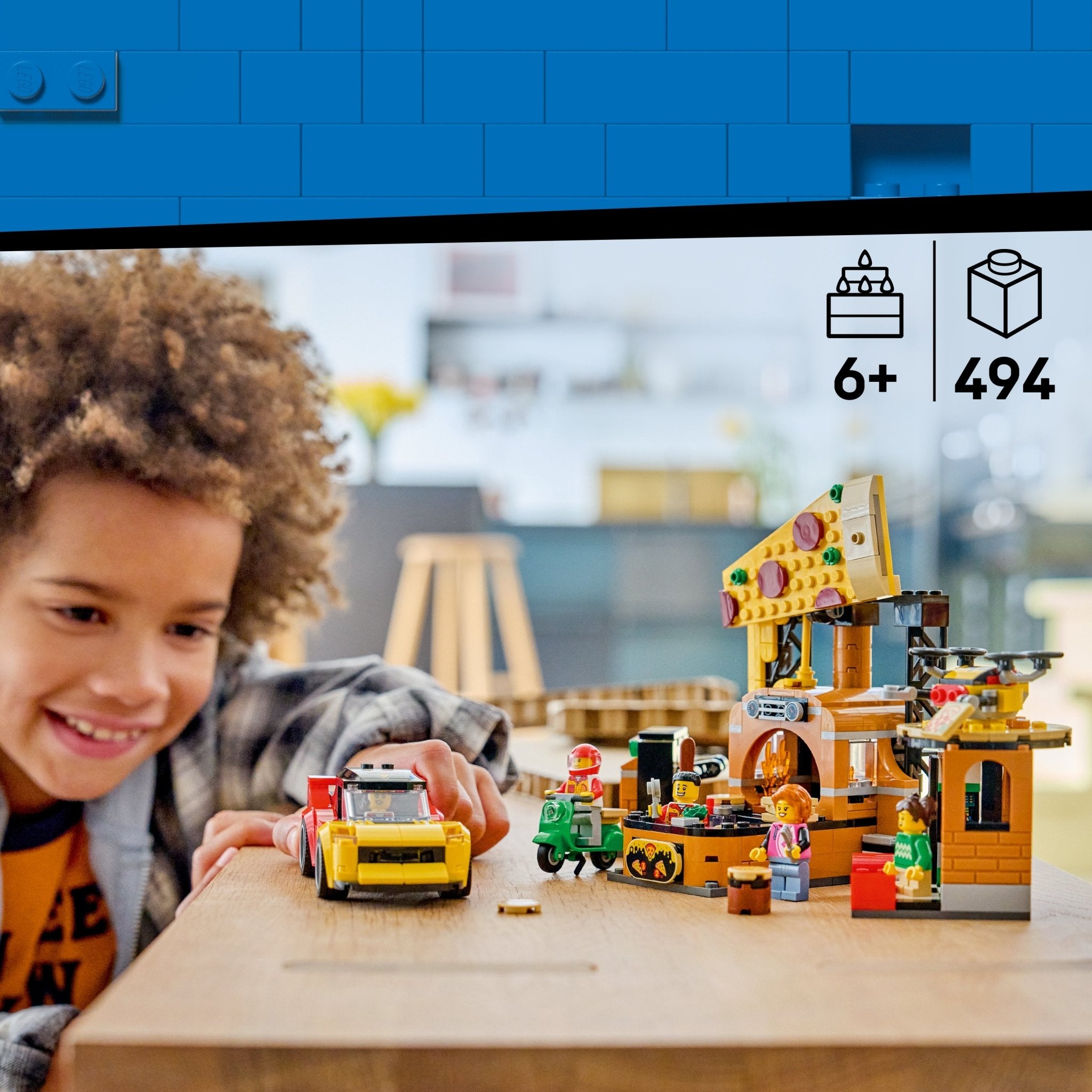 LEGO® City Pizza Delivery Experience with Vehicles 60496 Toy - Image 2