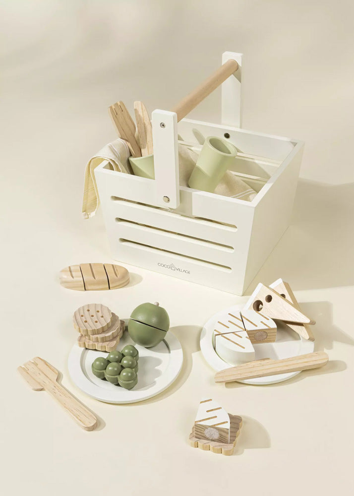 Coco Village Wooden Picnic Playset and Accessories Basket - Image 7