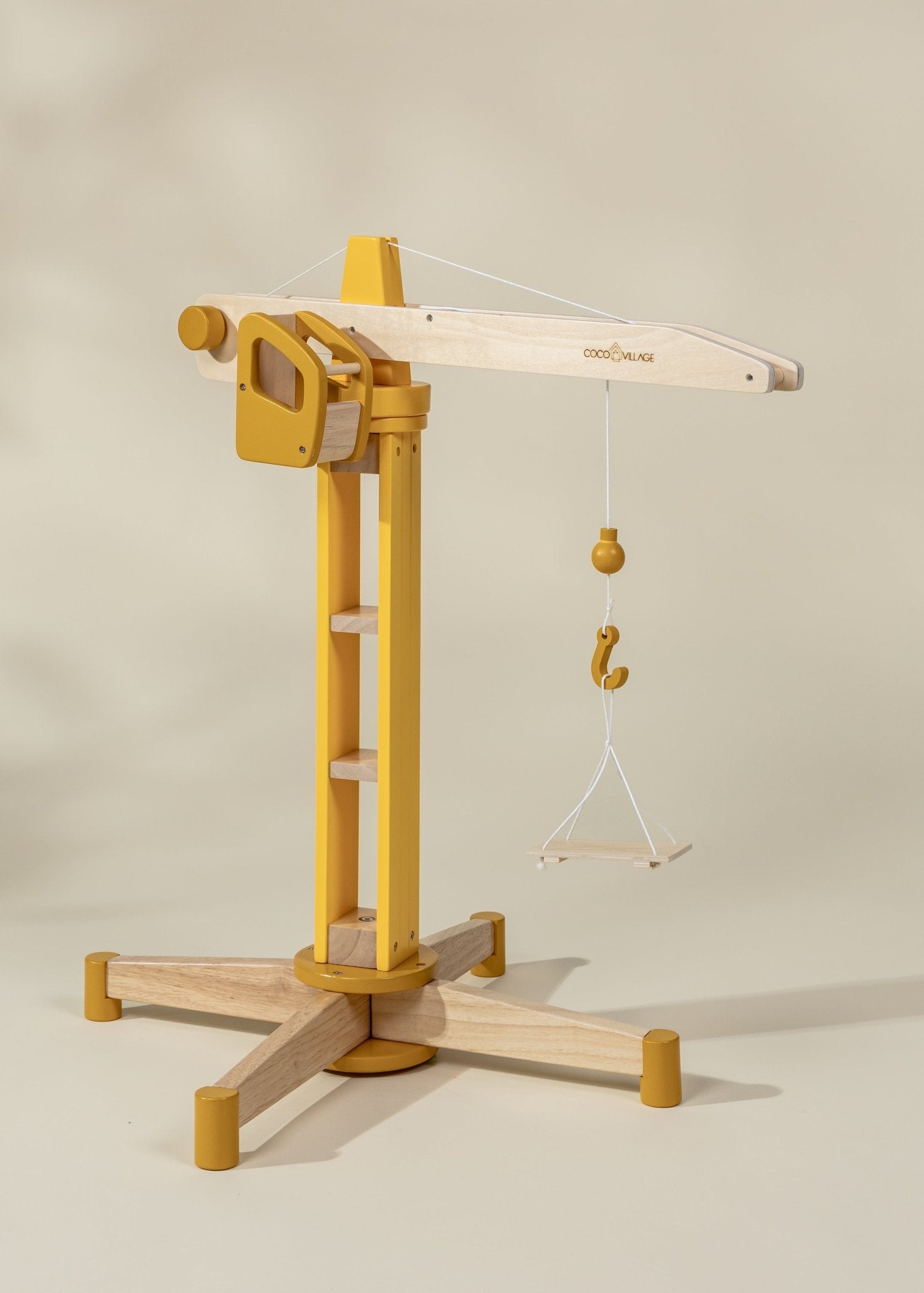 Coco Village Oversized Wooden Construction Crane Toy - Image 2
