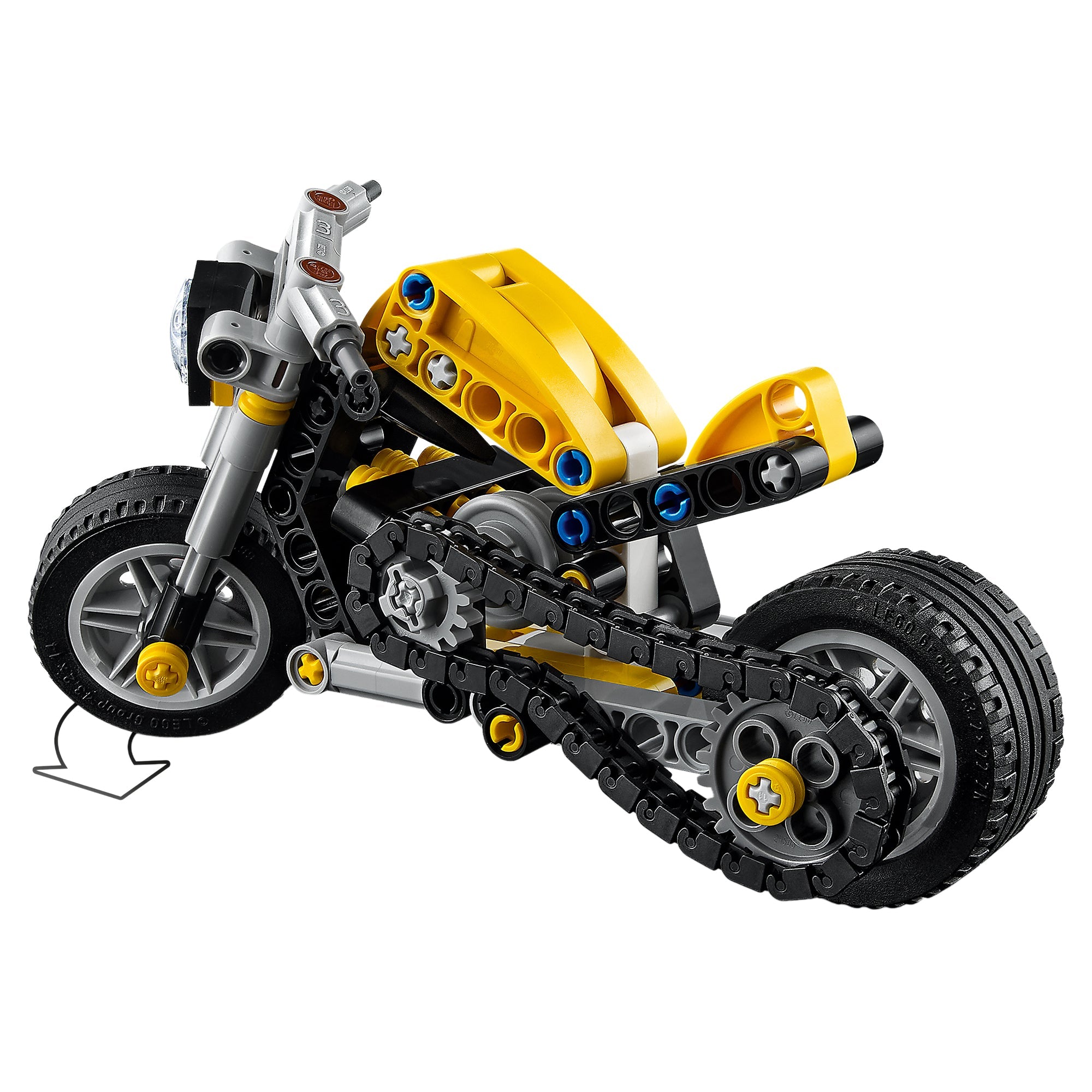 LEGO® Technic Yellow Motorcycle 42225 Toy - Image 3