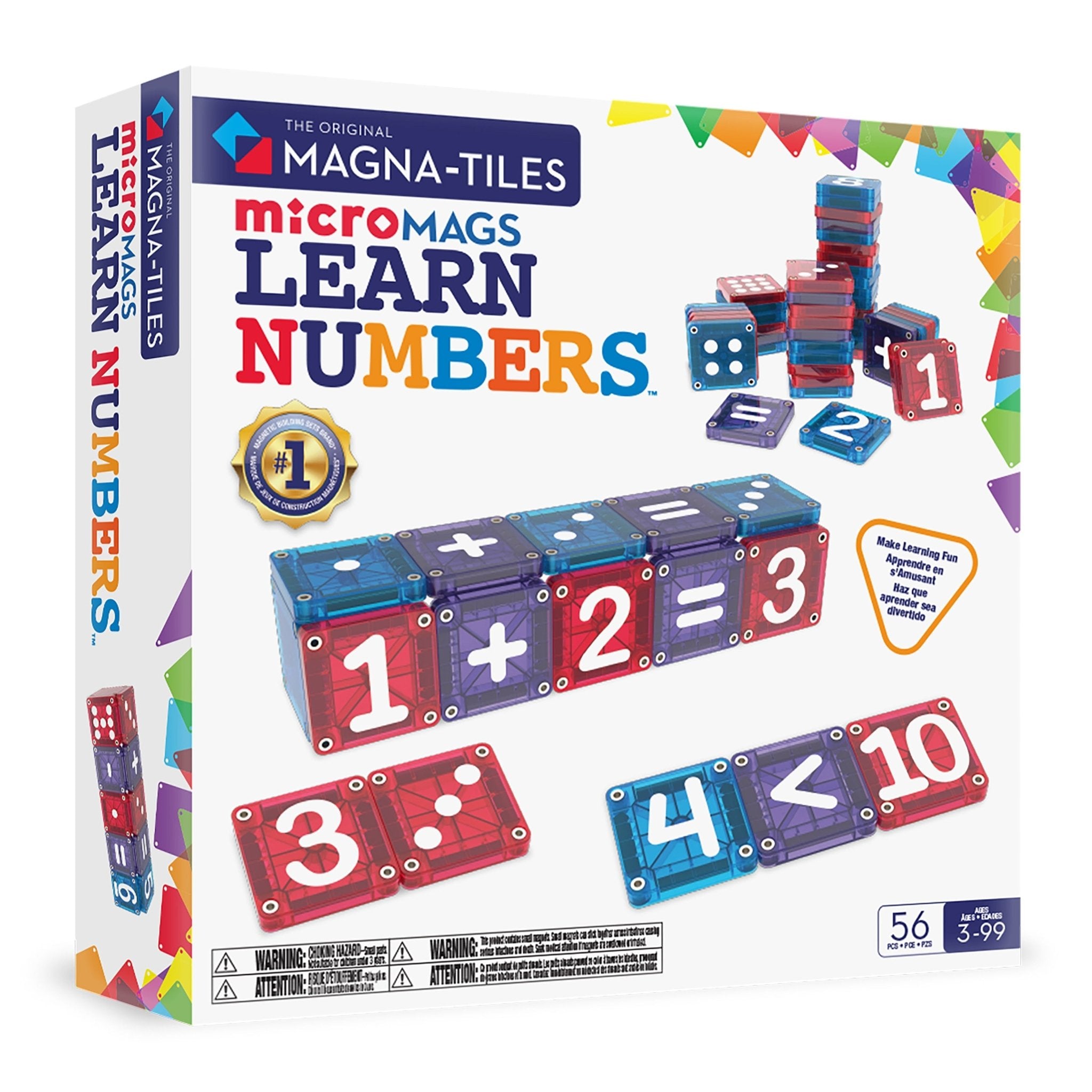 MAGNA-TILES® microMAGS LEARN Numbers 56-Piece Toy