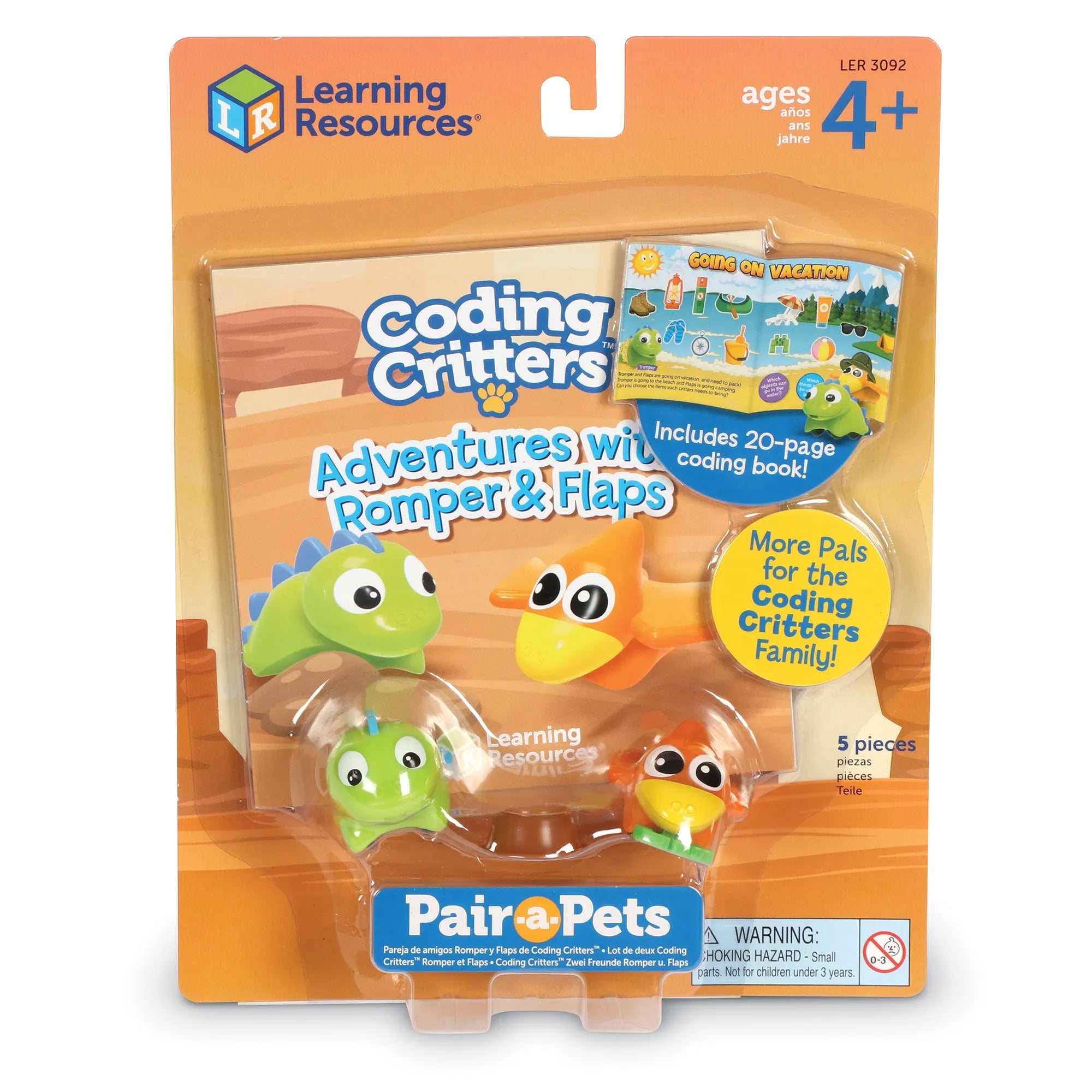 Learning Resources Coding Critters® Pair-a-Pets: Adventures with Romper & Flaps Toy