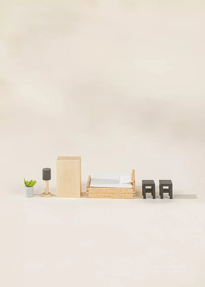 Coco Village Wooden Doll House Master Bedroom Furniture (9 pcs) Soap - Image 15