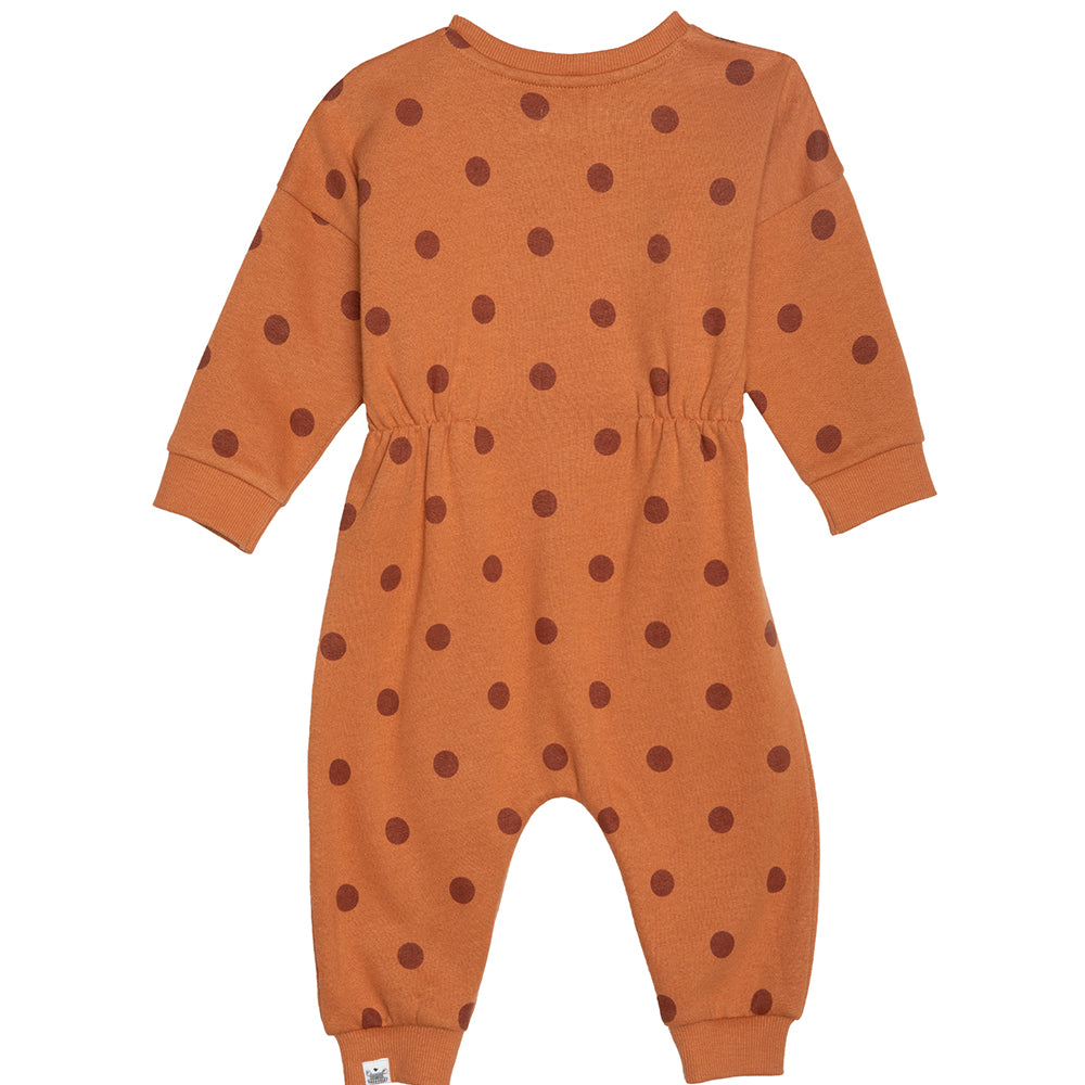 rise little earthling Fleece Romper BGFRP04 - Hazel Dots / 3-6m - Image 2