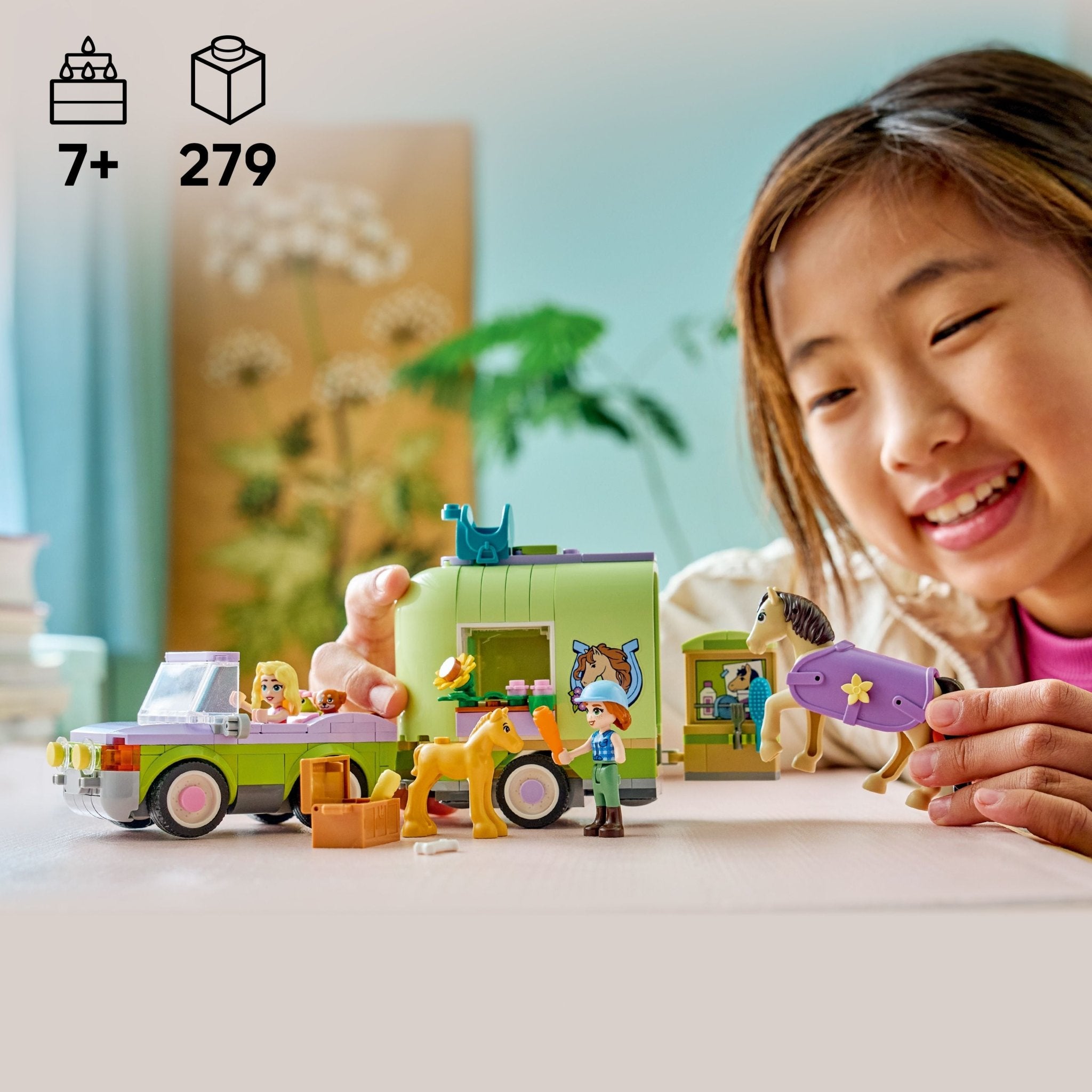 LEGO® Friends LEGO® Horse & Baby Foal Trailer 42695 Toy - Image 2