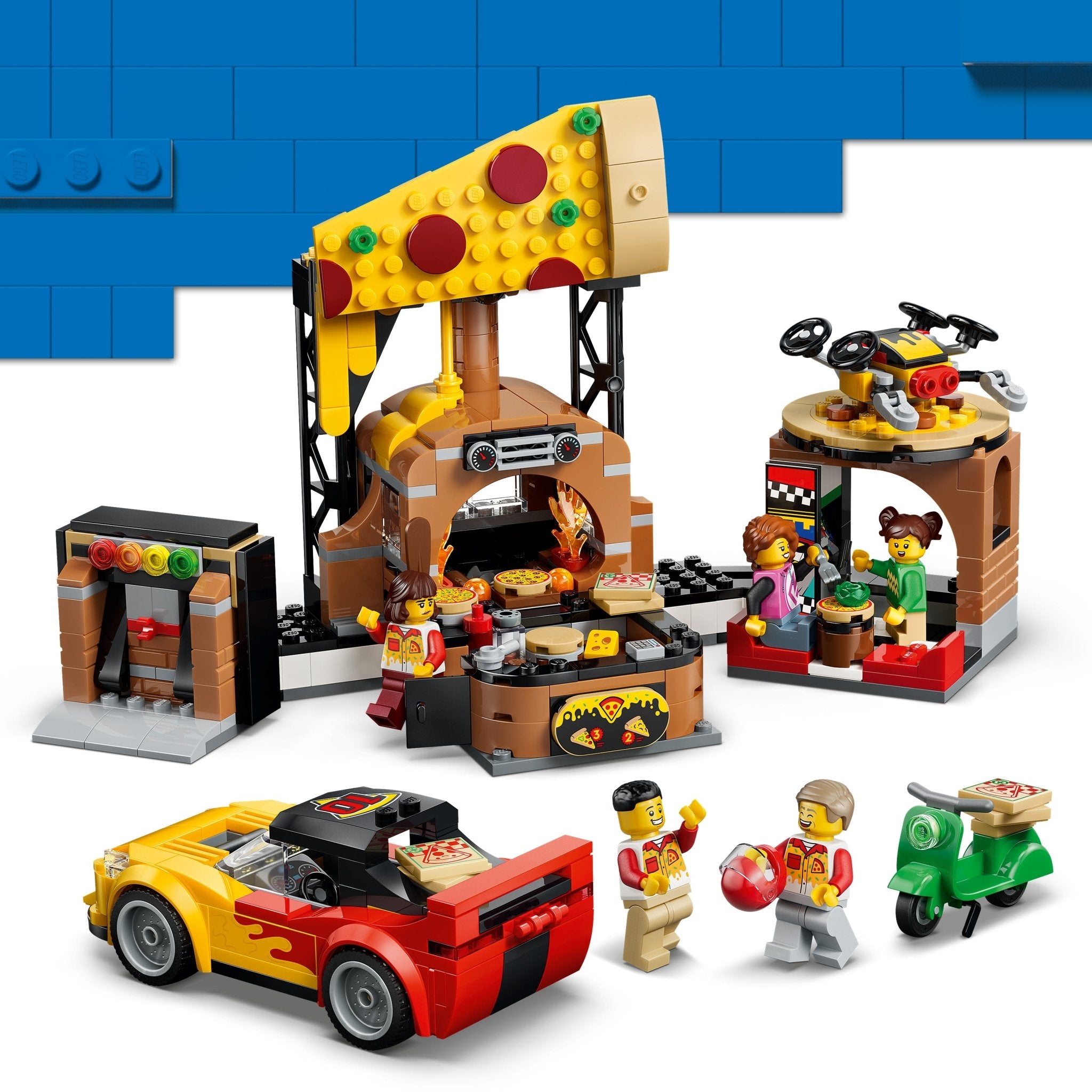LEGO® City Pizza Delivery Experience with Vehicles 60496 Toy - Image 6