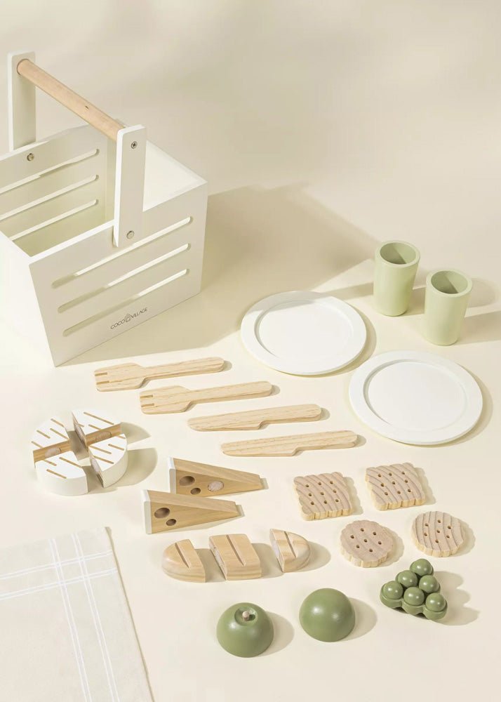 Coco Village Wooden Picnic Playset and Accessories Basket - Image 2