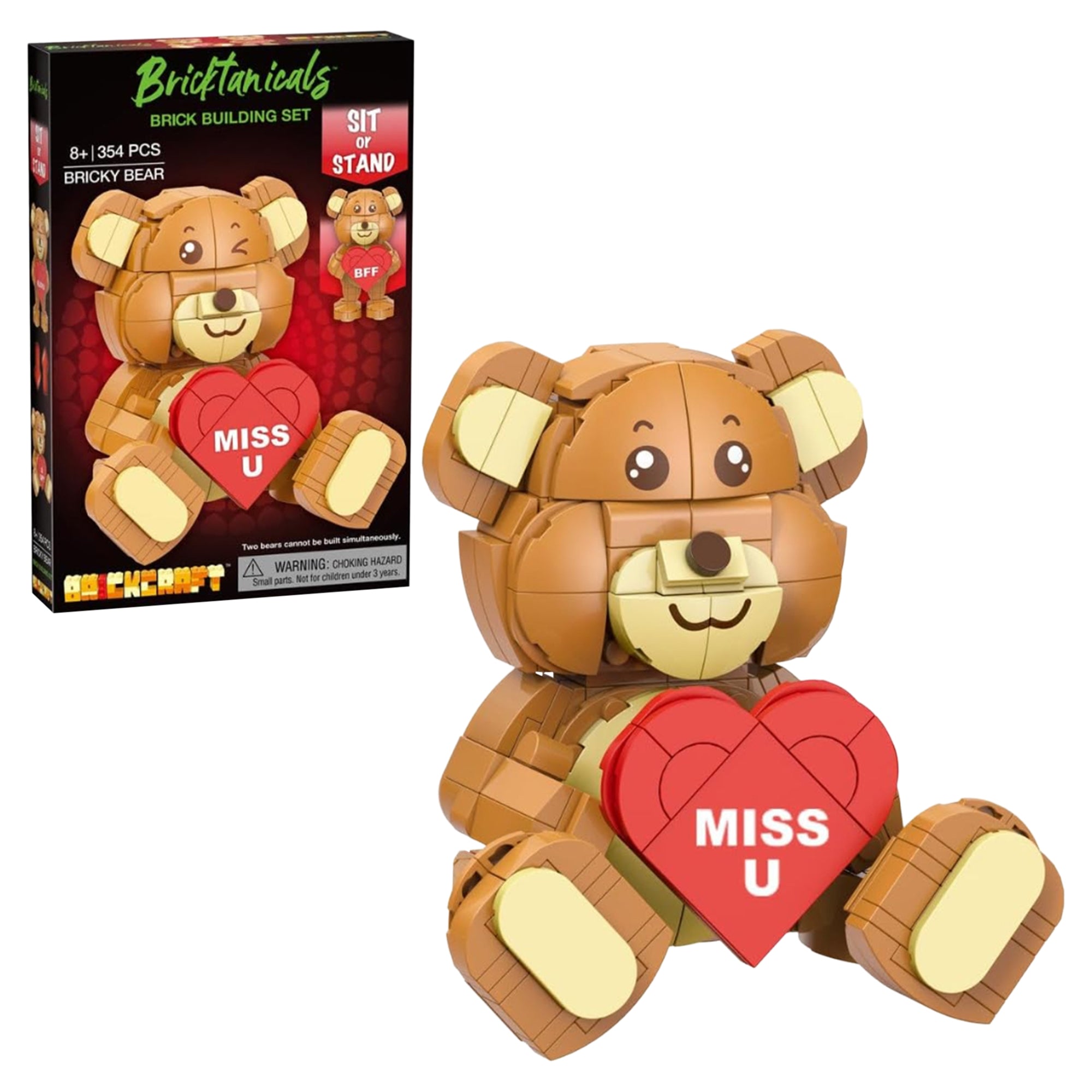 Brick Craft Bricktanicals For Brick Lovers Teddy Bear - 354 Pieces Toy