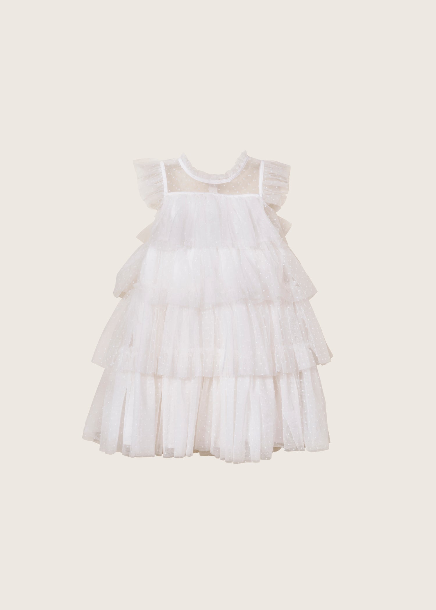 rise little earthling Tiered Dress TGHDR48 - White / 18-24m