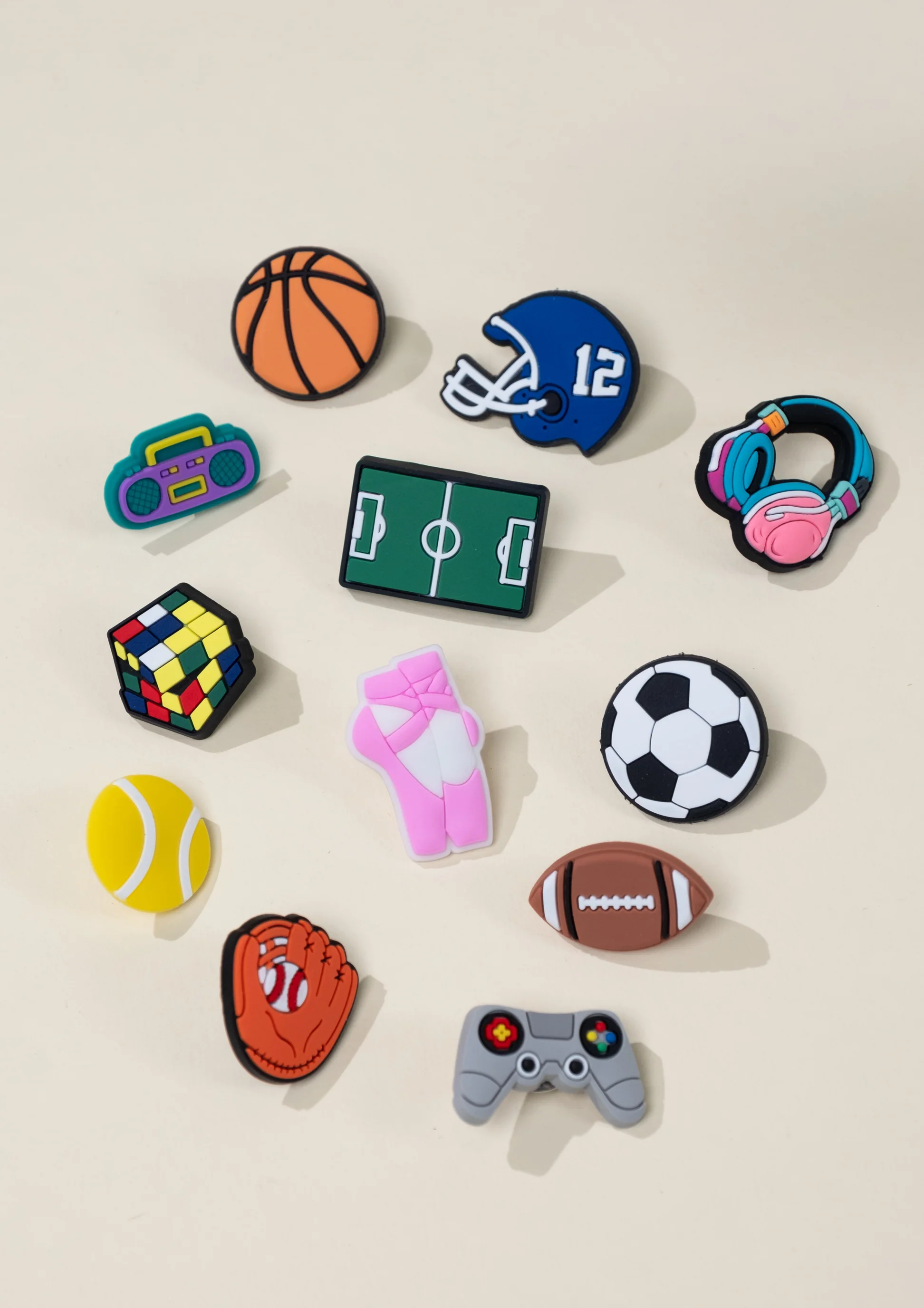 Coco Village Set of 12 Sports & Activities Charms Pin Bag - Image 5