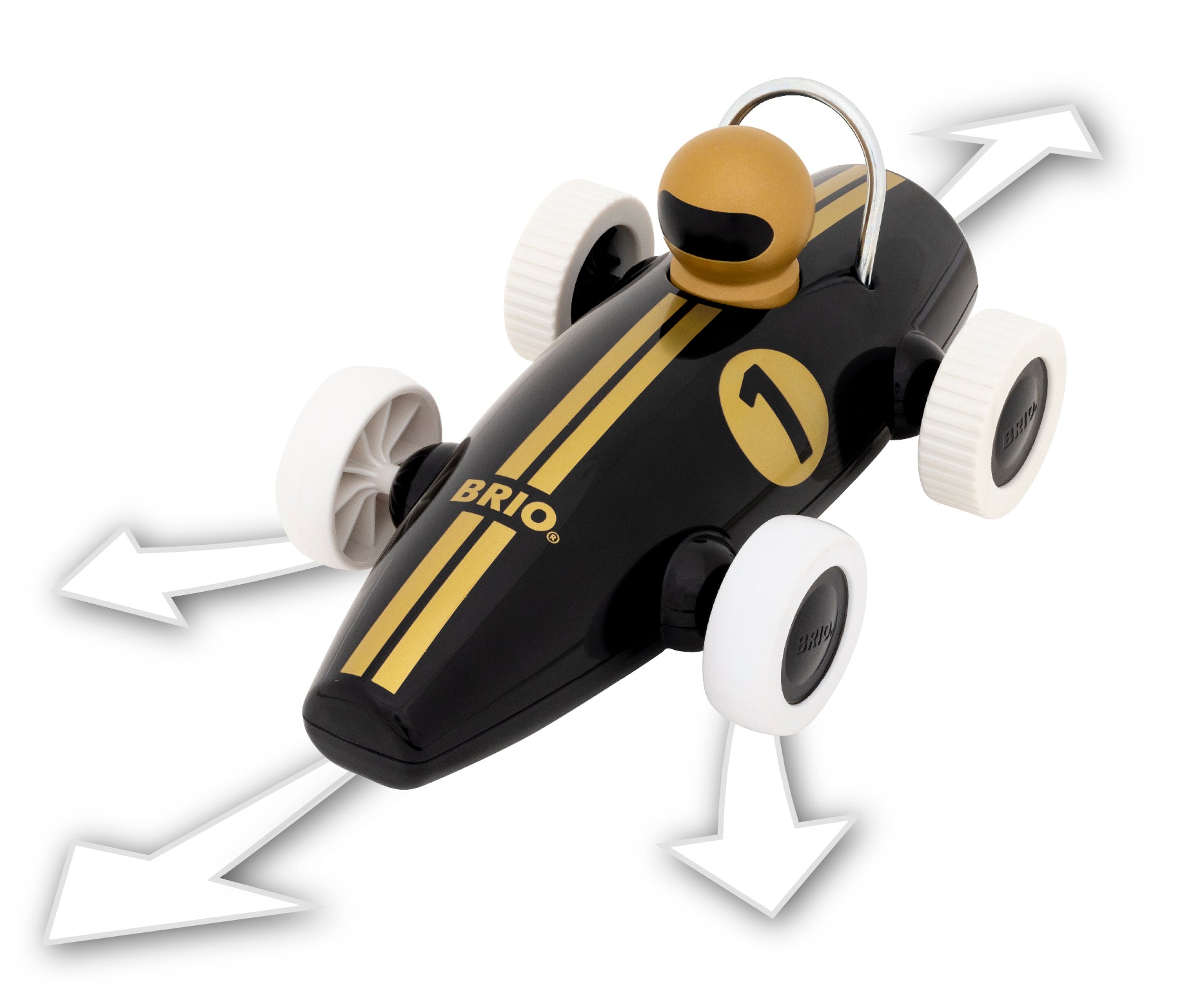 Brio R/C Race Car Black/Gold Toy - Image 3