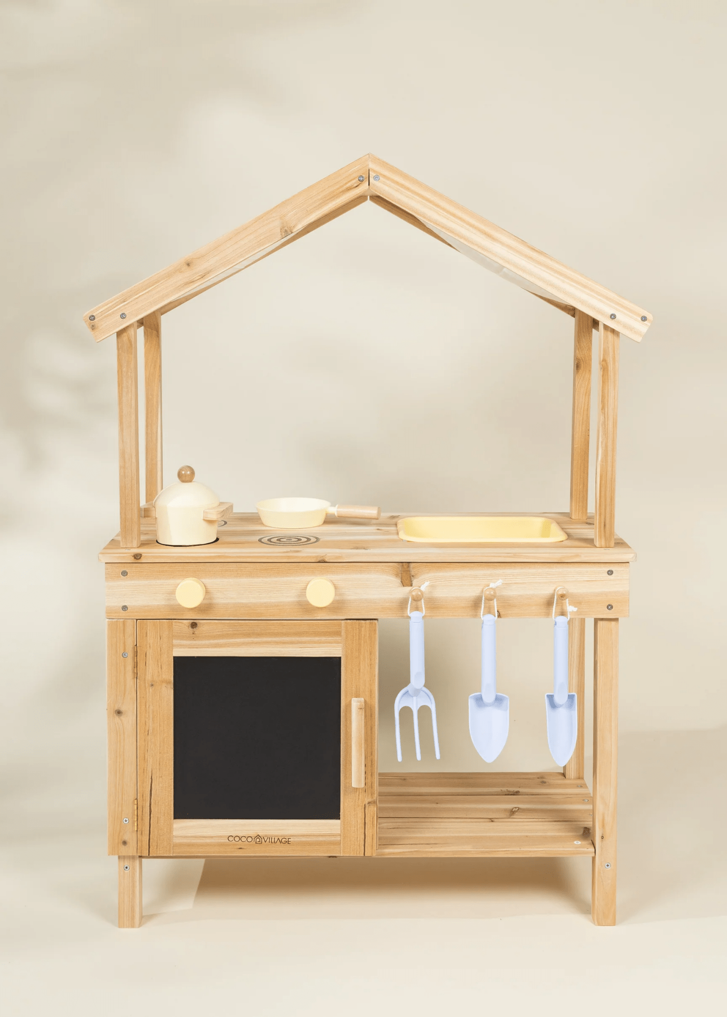Coco Village Wooden Outdoor Play Kitchen Pan