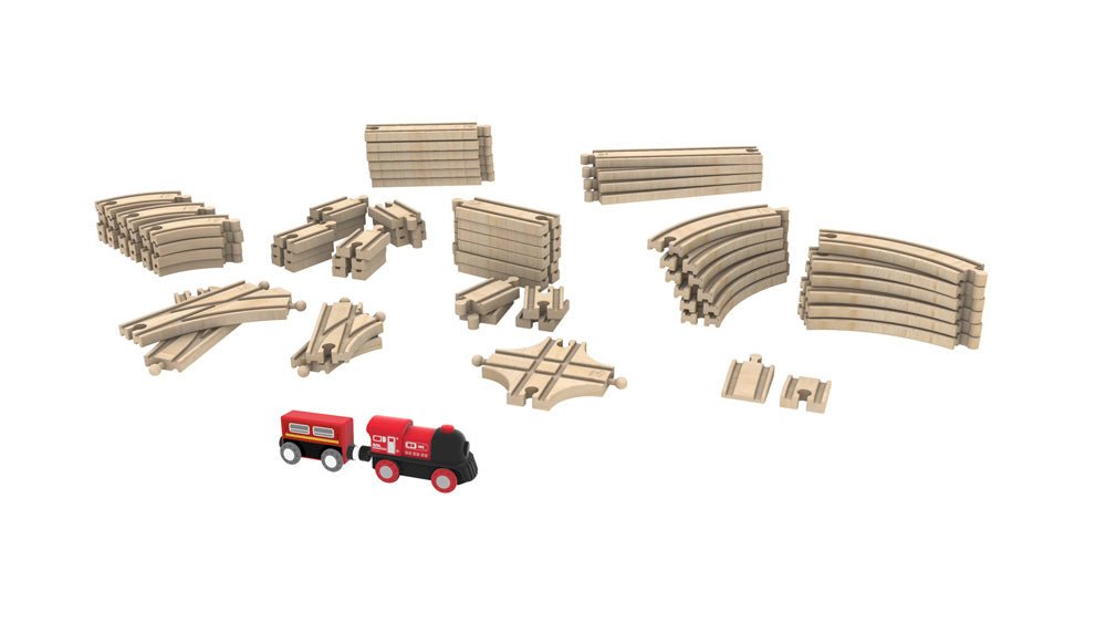 Hape 65 PC Railway & Expansion Set Toy - Image 3