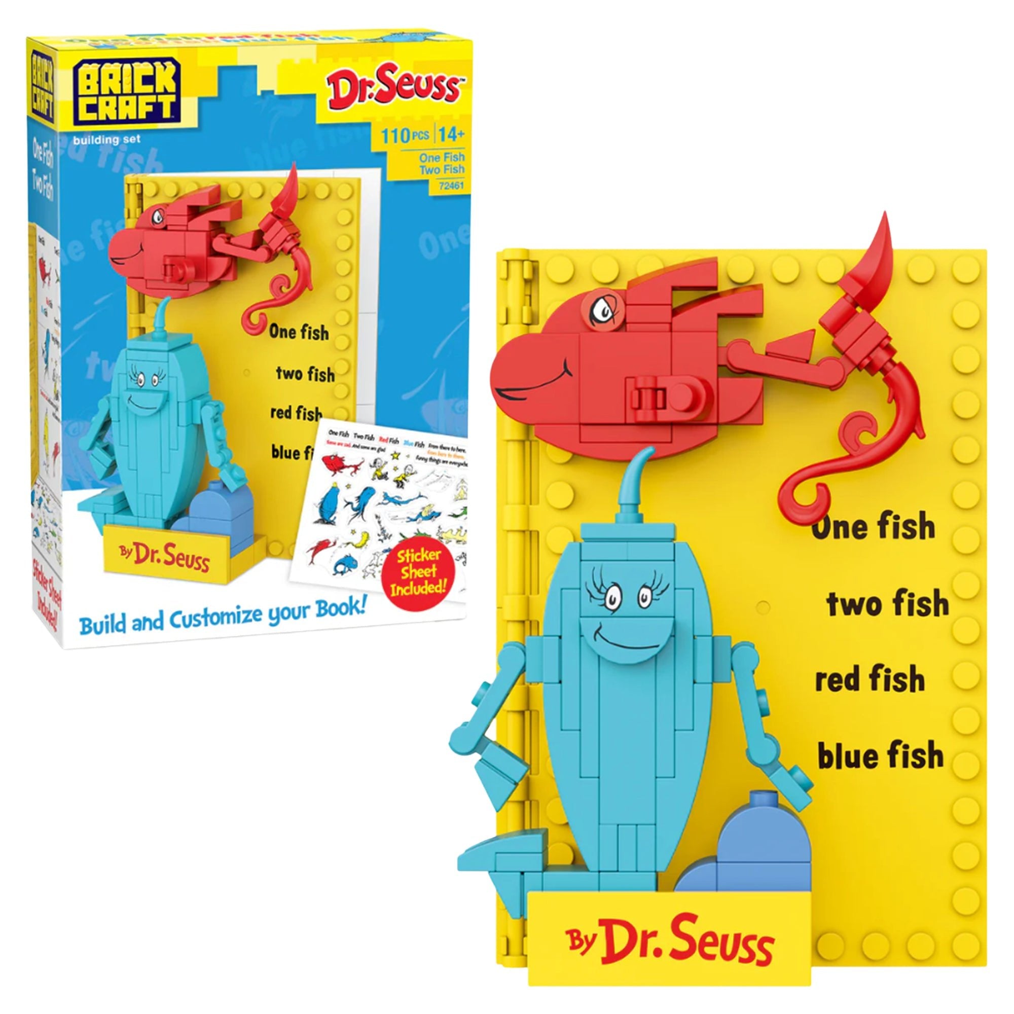 Brick Craft Dr. Suess Build-A-Books: One Fish, Two Fish - 106 Pieces Toy - Image 3