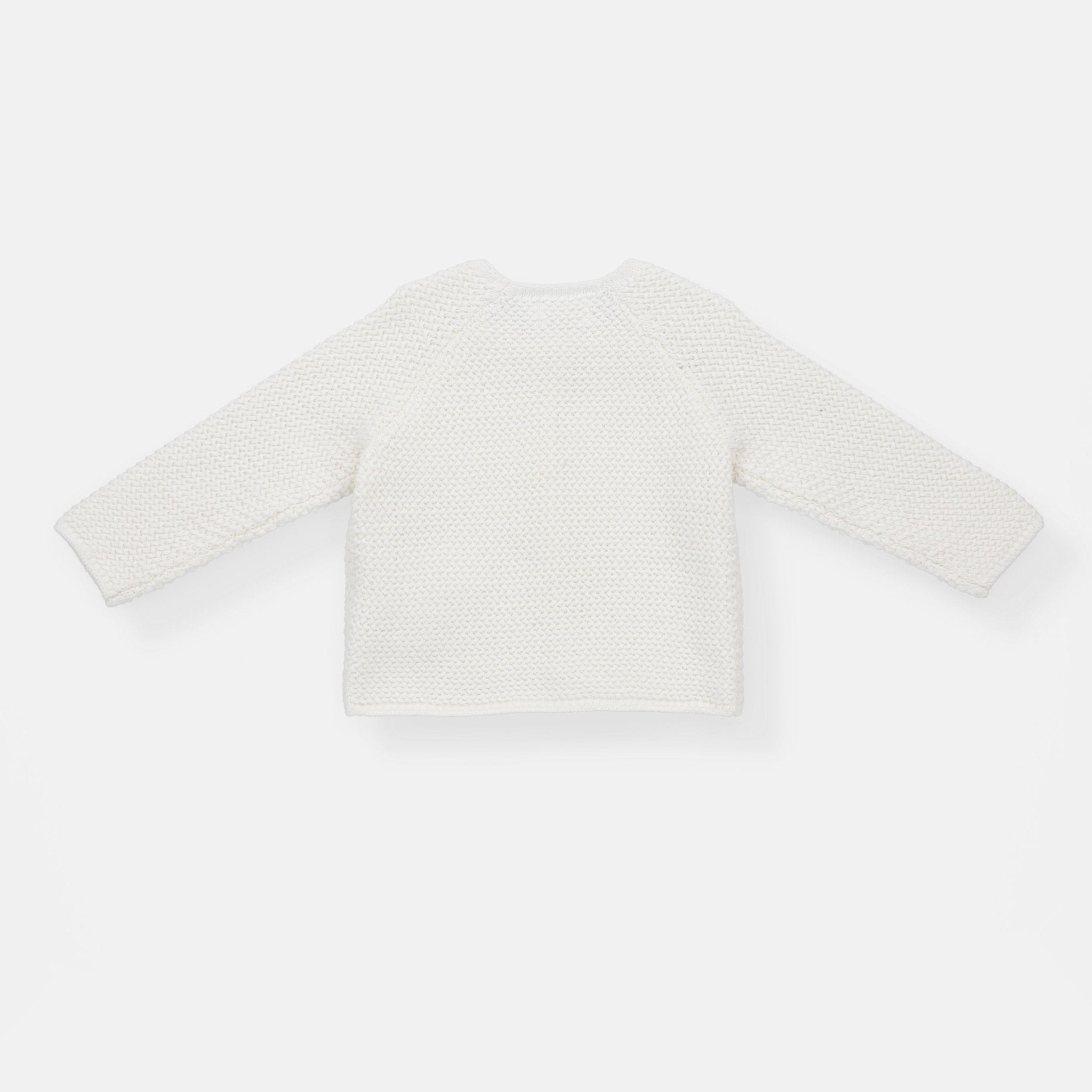 Rise Little Earthling Texture Knit Cardi - Antique White / 0-3m - Image 4