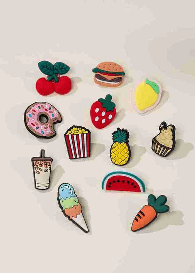 Coco Village Set of 12 Foodie Charms Pin Bag