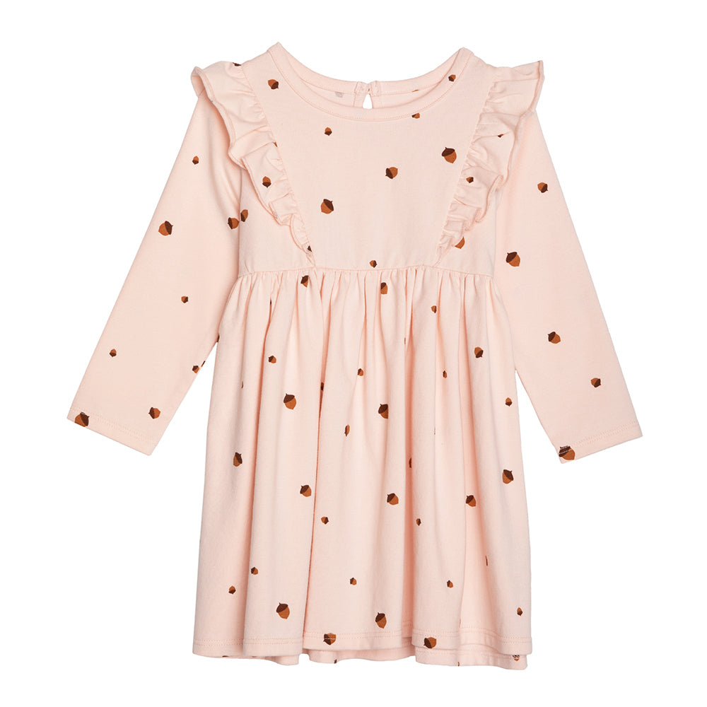 rise little earthling Ruffle Knit Dress BGFDR12 - Rose Nutmeg / 6-9m - Image 4