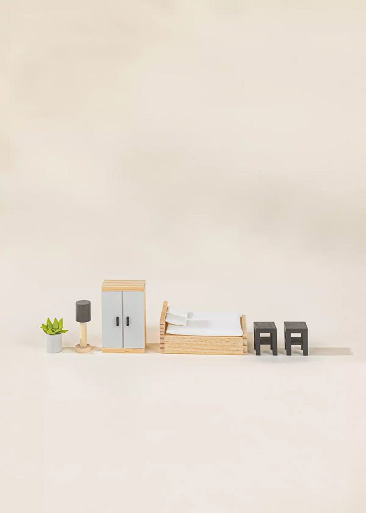 Coco Village Wooden Doll House Master Bedroom Furniture (9 pcs) Soap - Image 3