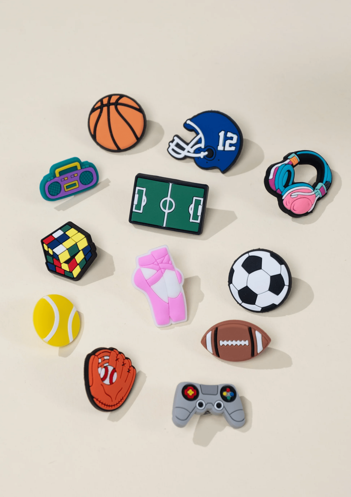 Coco Village Set of 12 Sports & Activities Charms Pin Bag