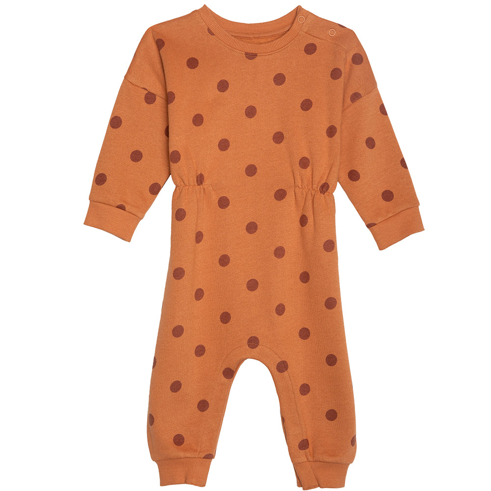 rise little earthling Fleece Romper BGFRP04 - Hazel Dots / 3-6m