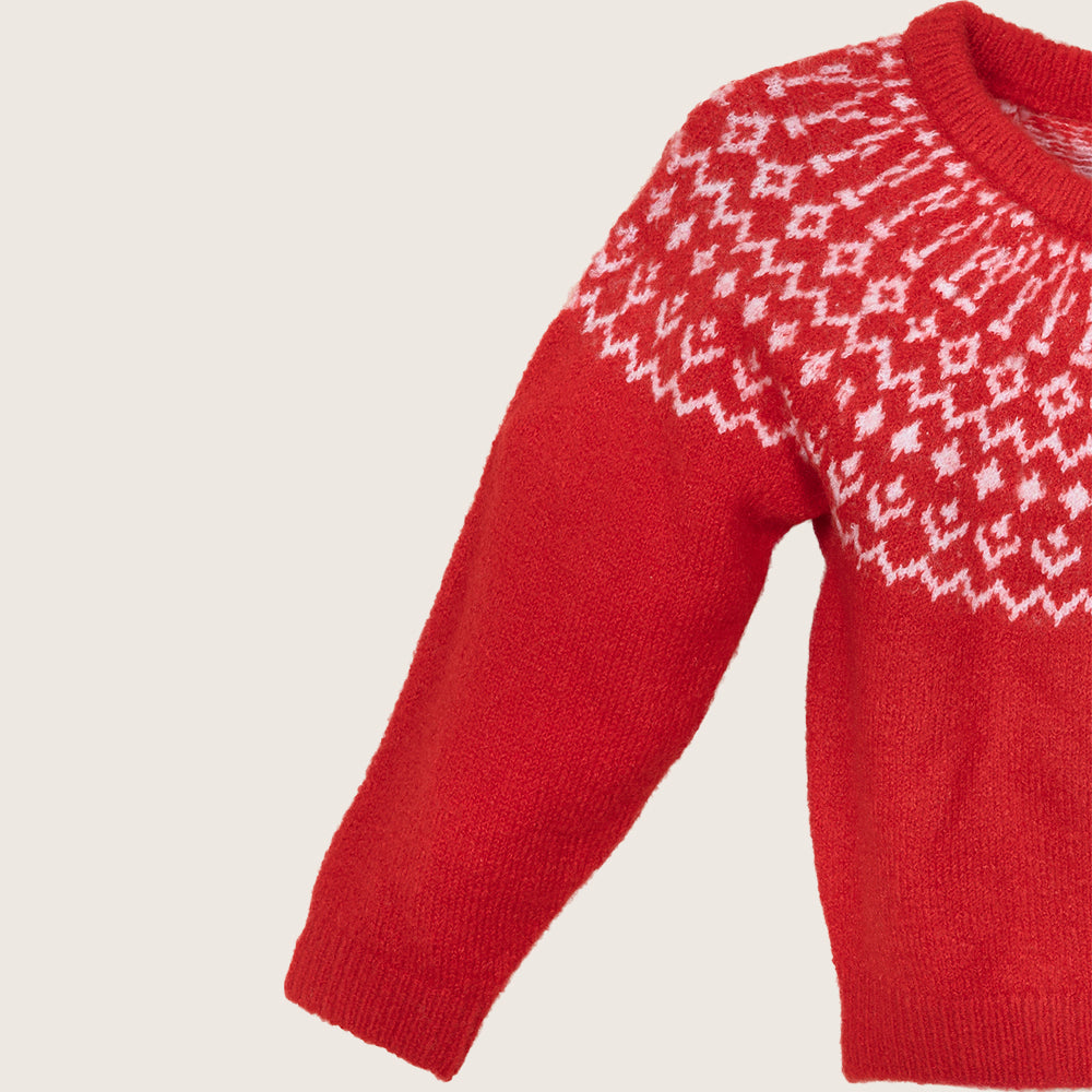 rise little earthling Fairisle Sweater BUHSW08 - Red / 18-24m - Image 2