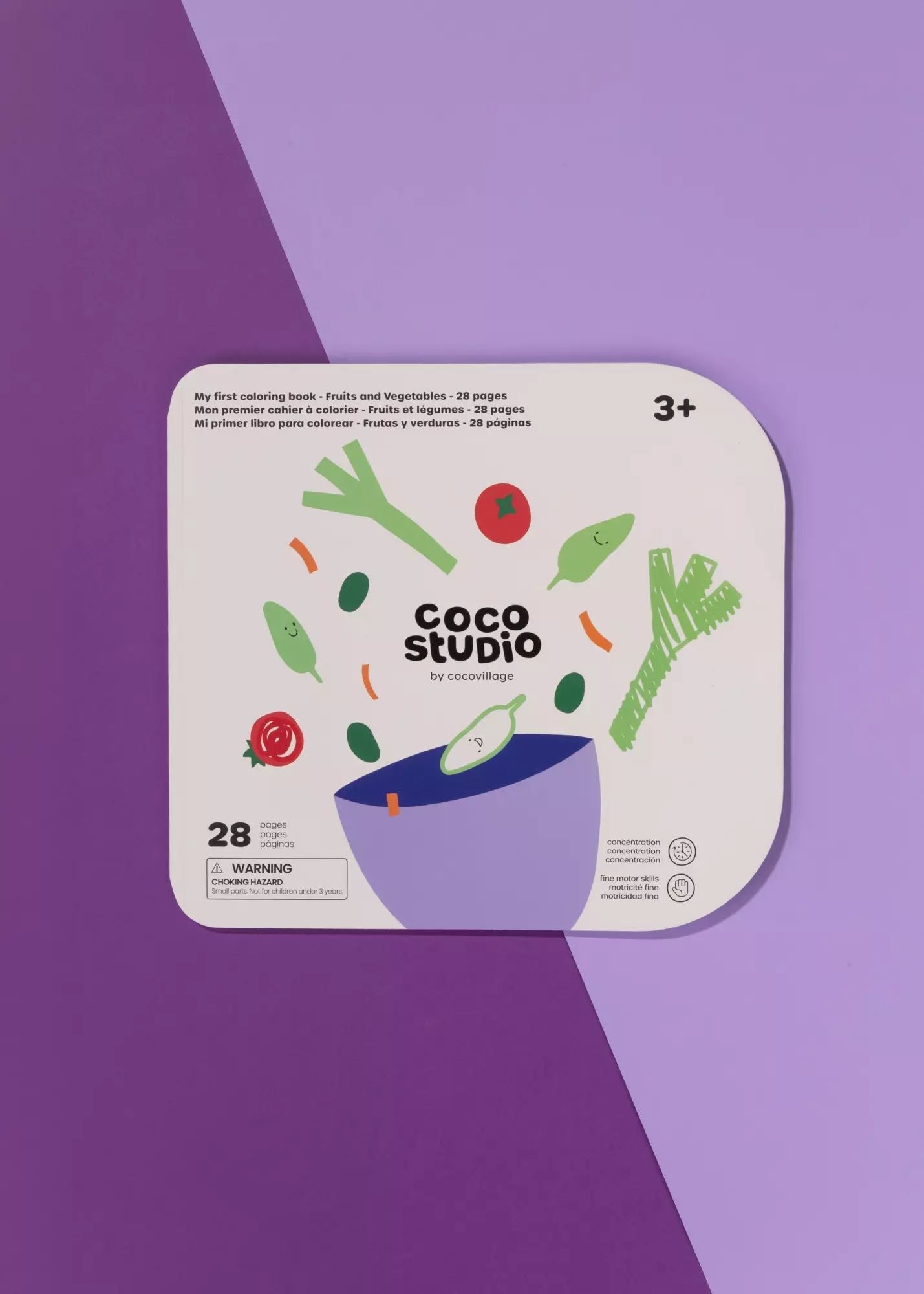 Coco Village My First Coloring Book-Fruits&Vegetables(28 pages) Basket