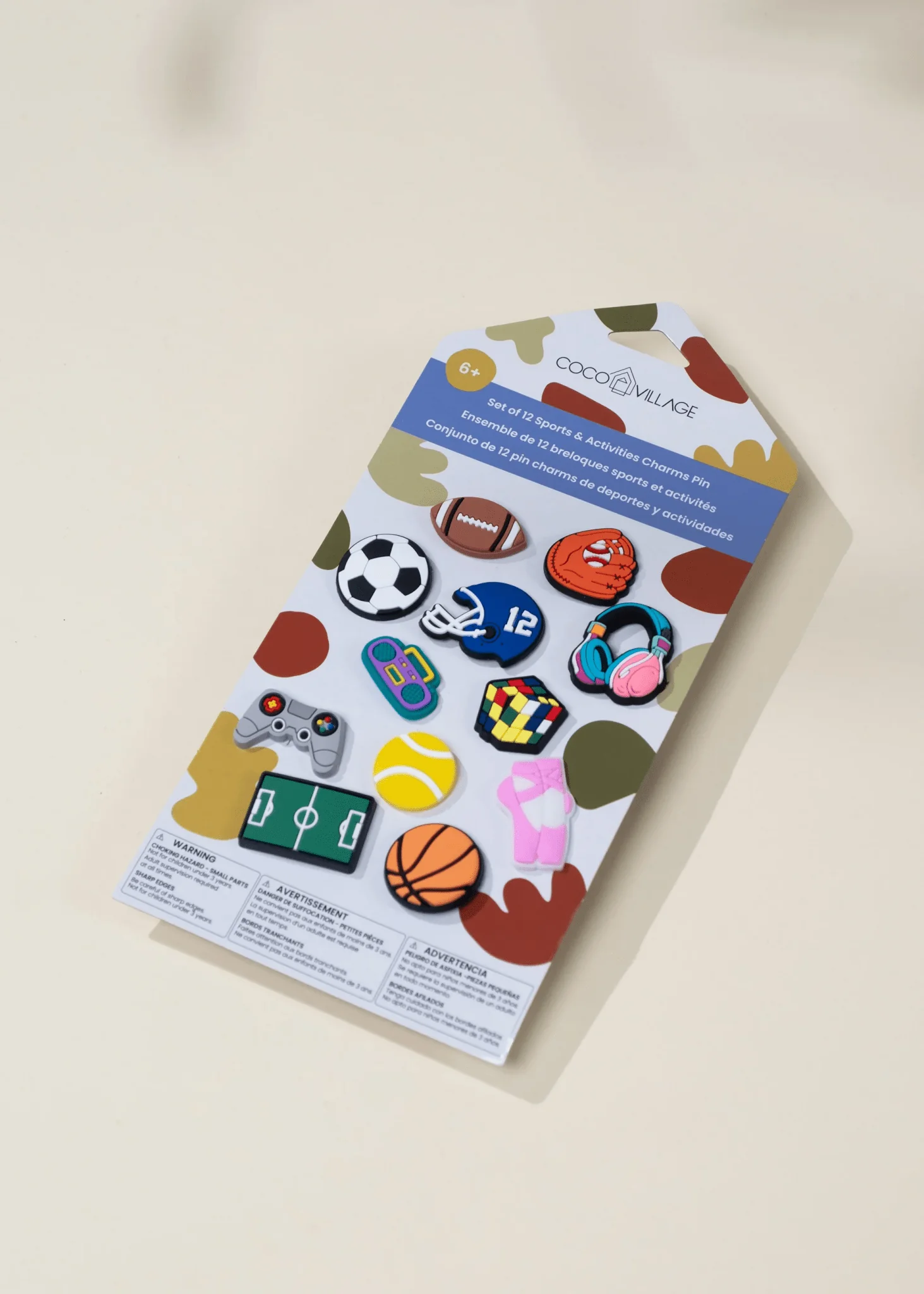 Coco Village Set of 12 Sports & Activities Charms Pin Bag - Image 4