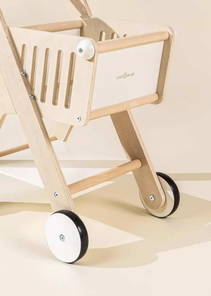 Coco Village Wooden Shopping Cart Basket - Image 9
