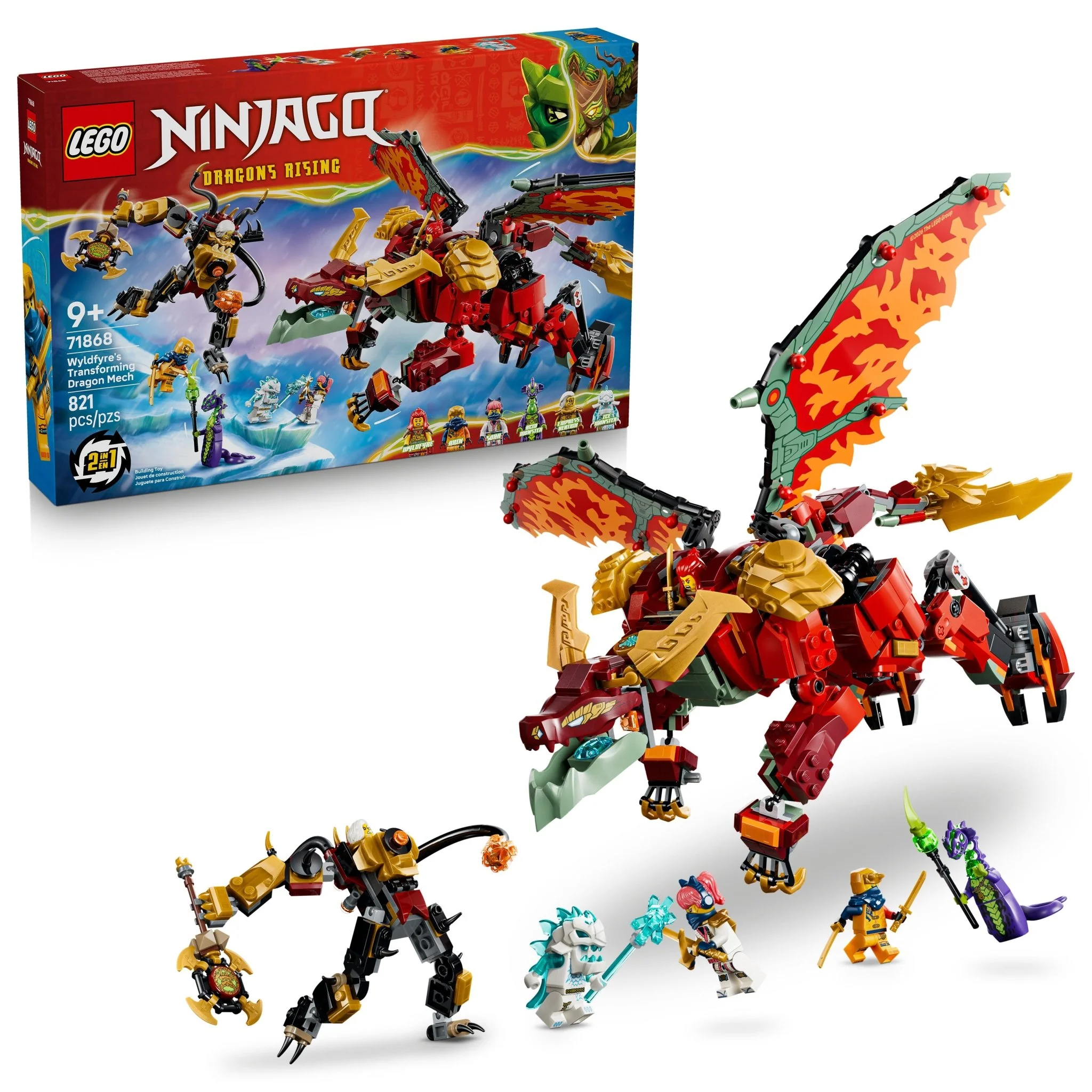 LEGO® NINJAGO Wyldfyre's Transforming Dragon Mech 71868 Toy