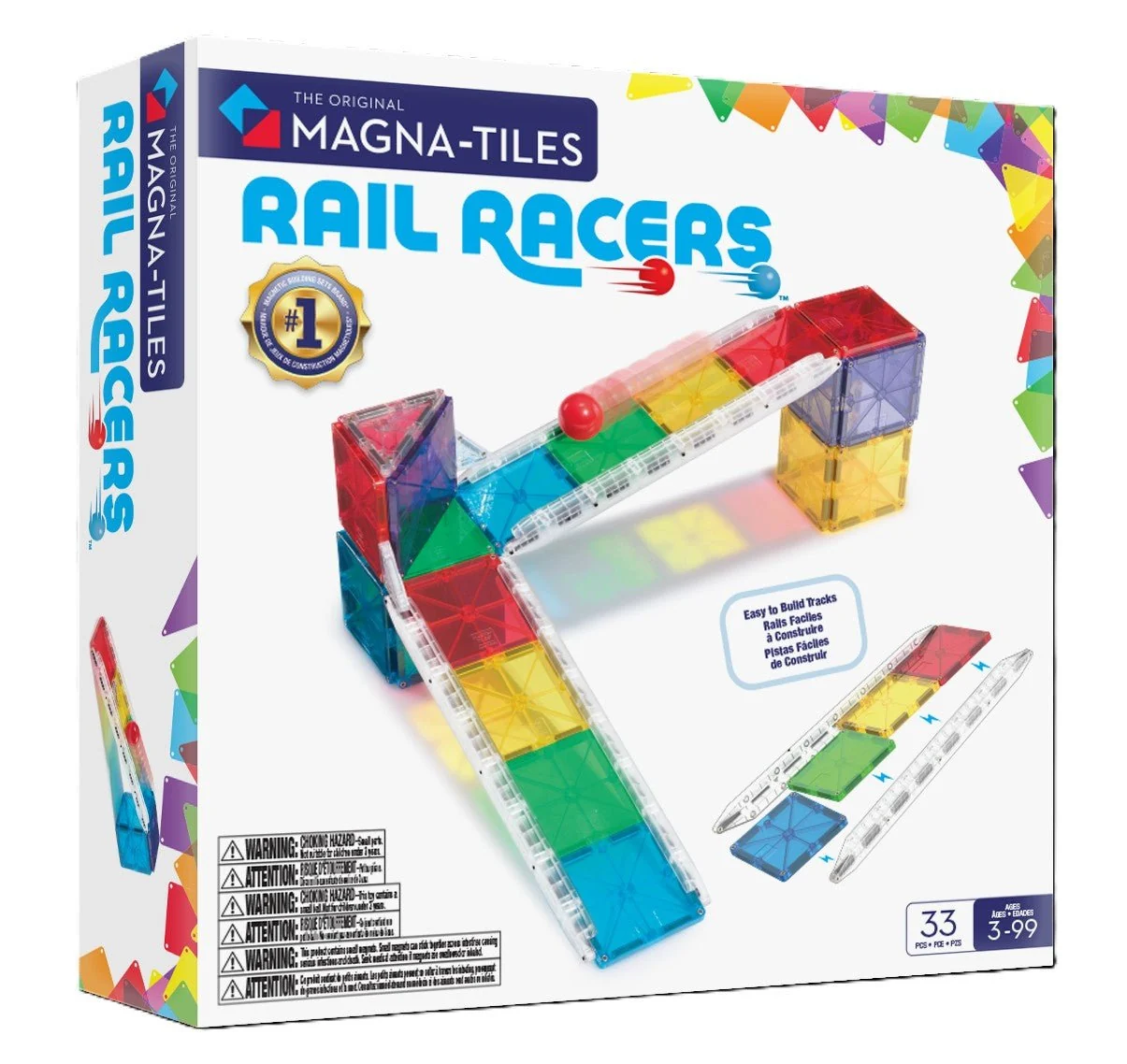 MAGNA-TILES® Rail Racers 33-Piece Toy - Image 2