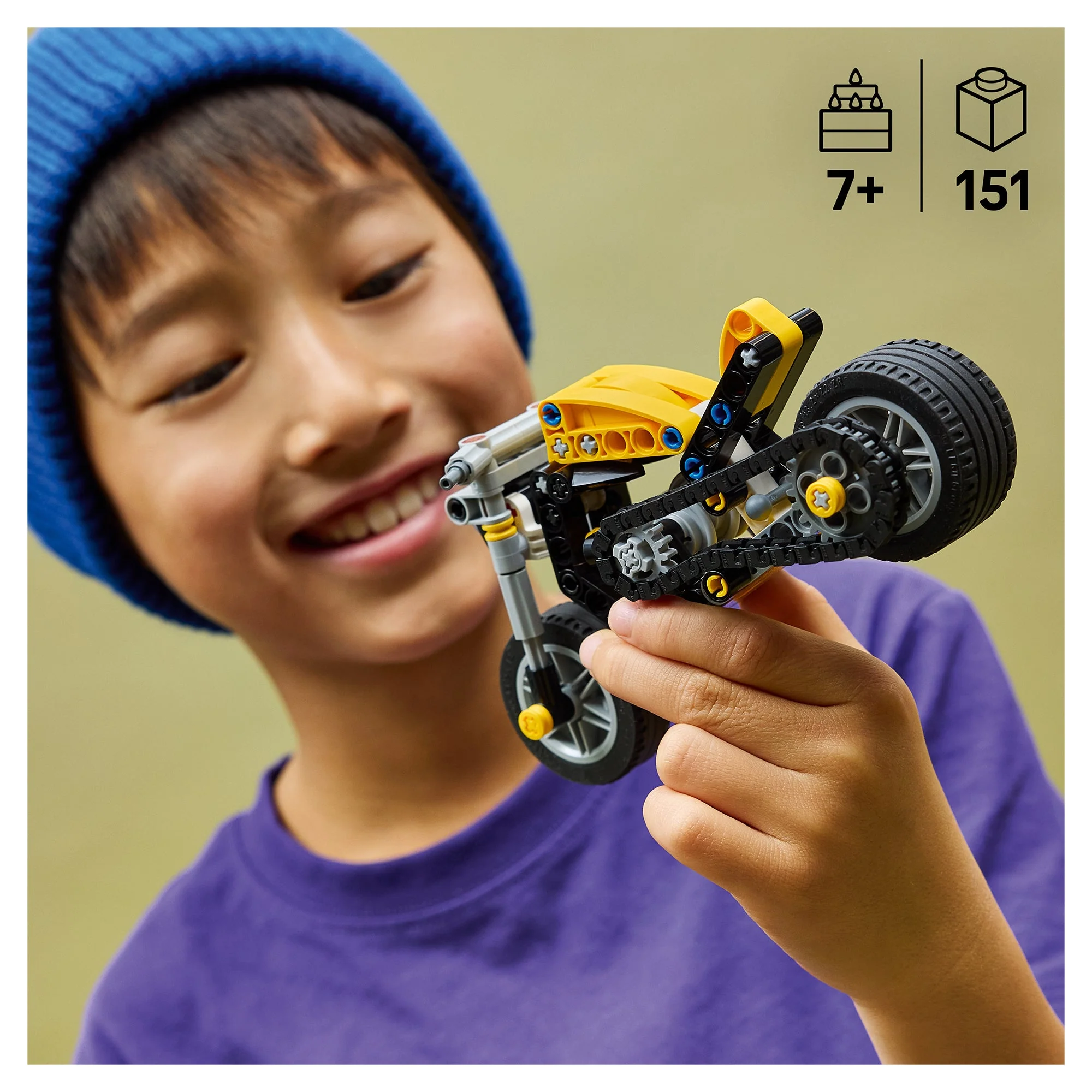 LEGO® Technic Yellow Motorcycle 42225 Toy - Image 2