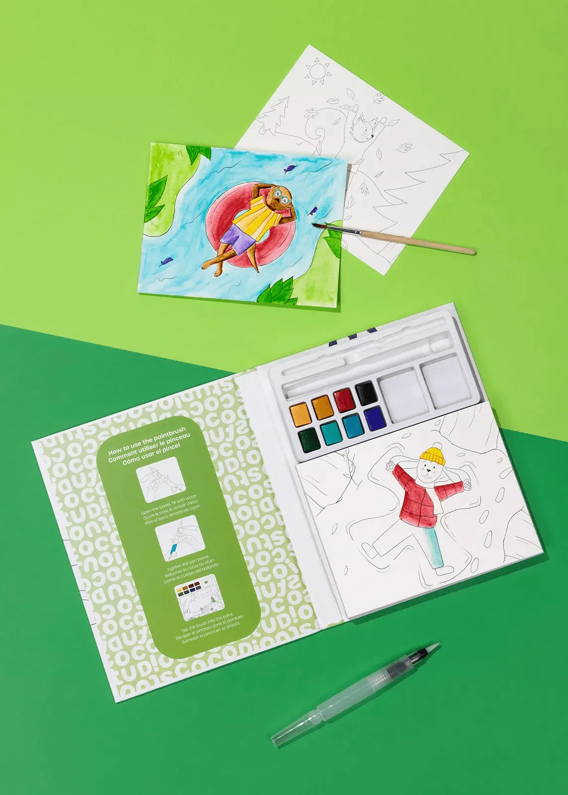 Coco Village Coco Studio Watercolor Forest Painting Book - 30 pages Brush - Image 2